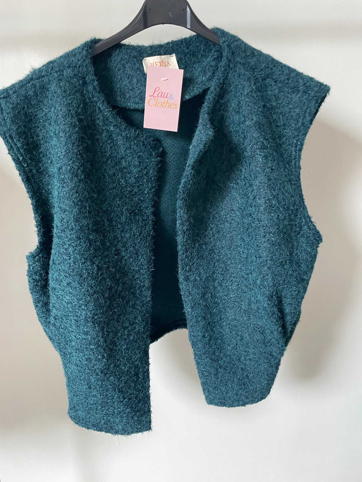 Veste sans manche Agathe Bleu canard