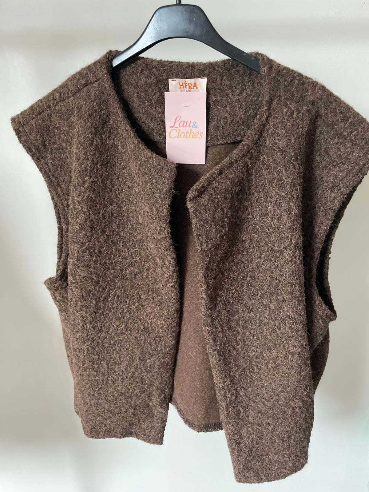 Veste sans manche Agathe marron