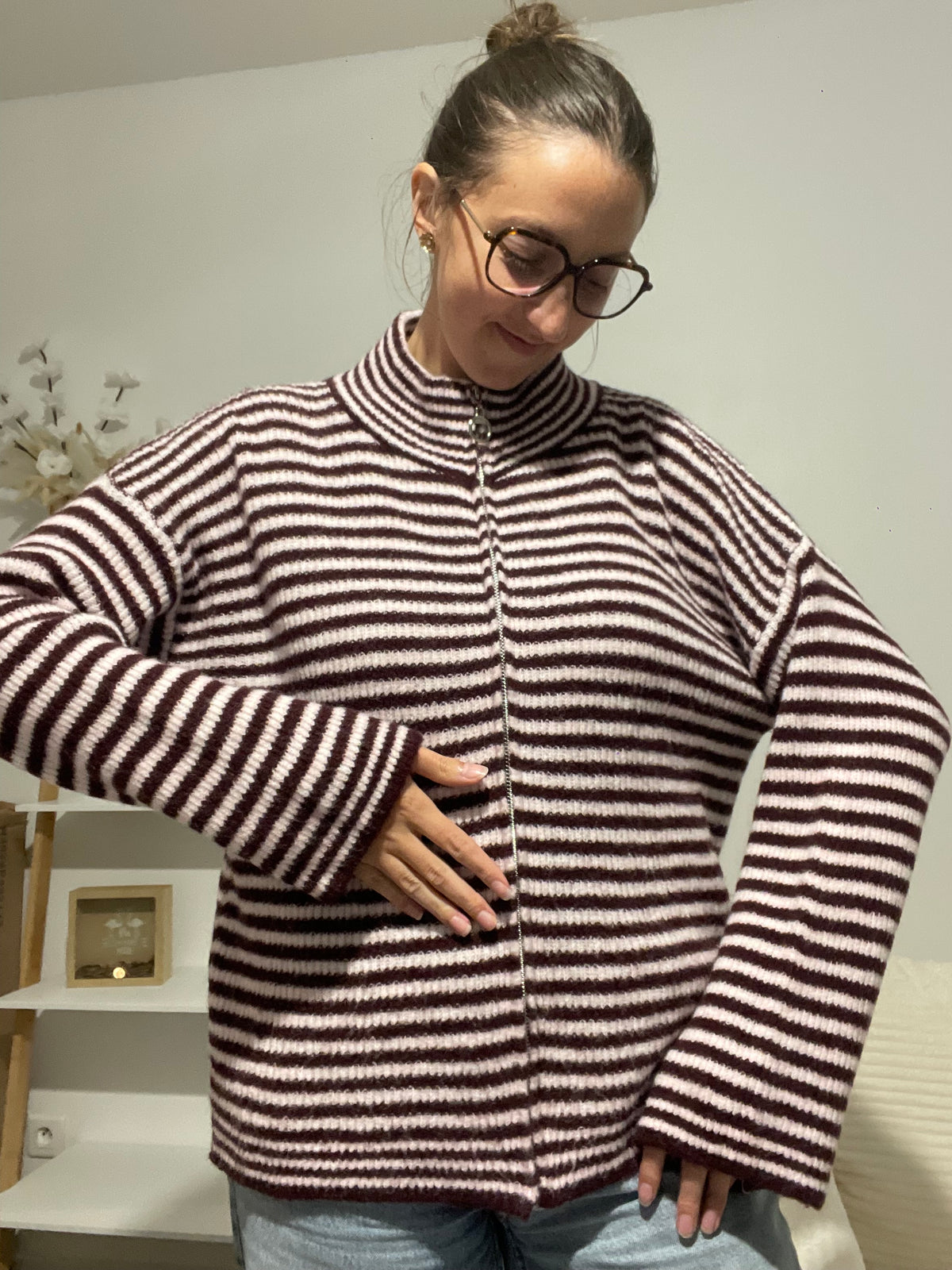 Gilet Louise rose et prune