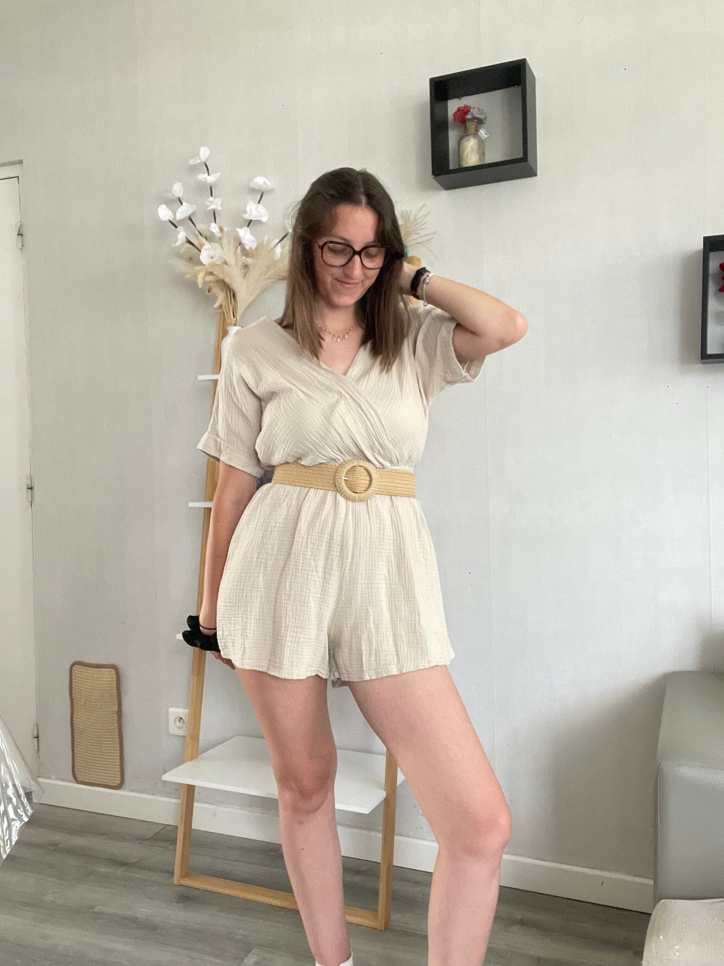 Combi short Clem beige