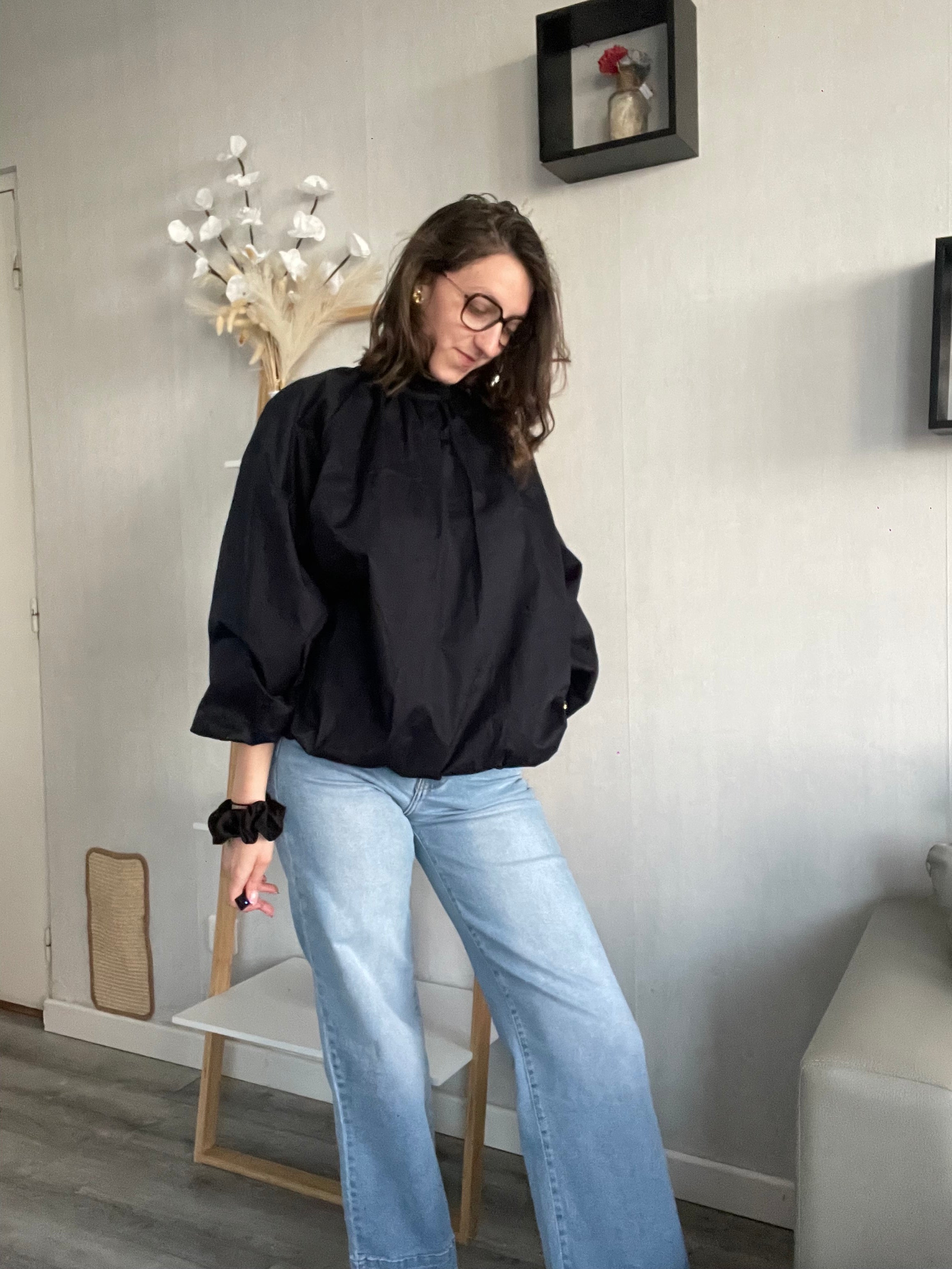 Blouse Gabrielle bleu marine