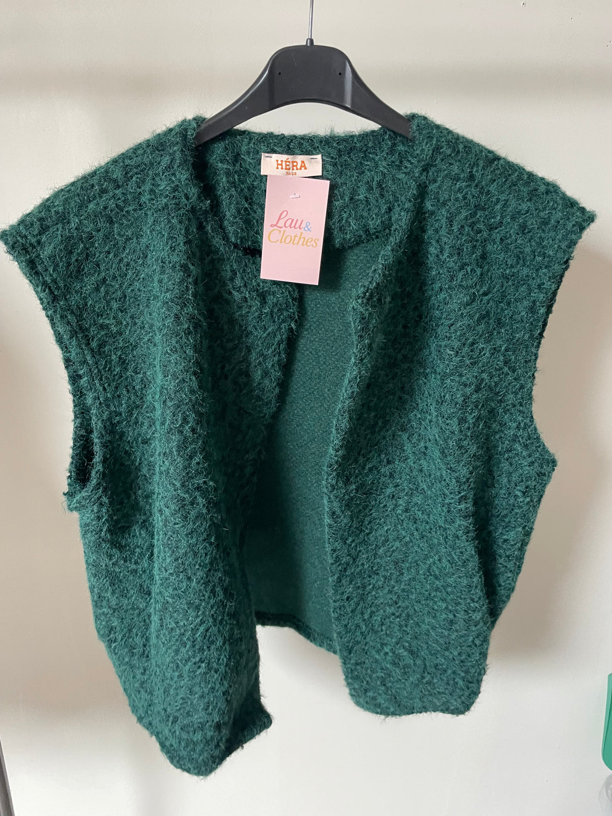 Veste sans manche Agathe vert sapin