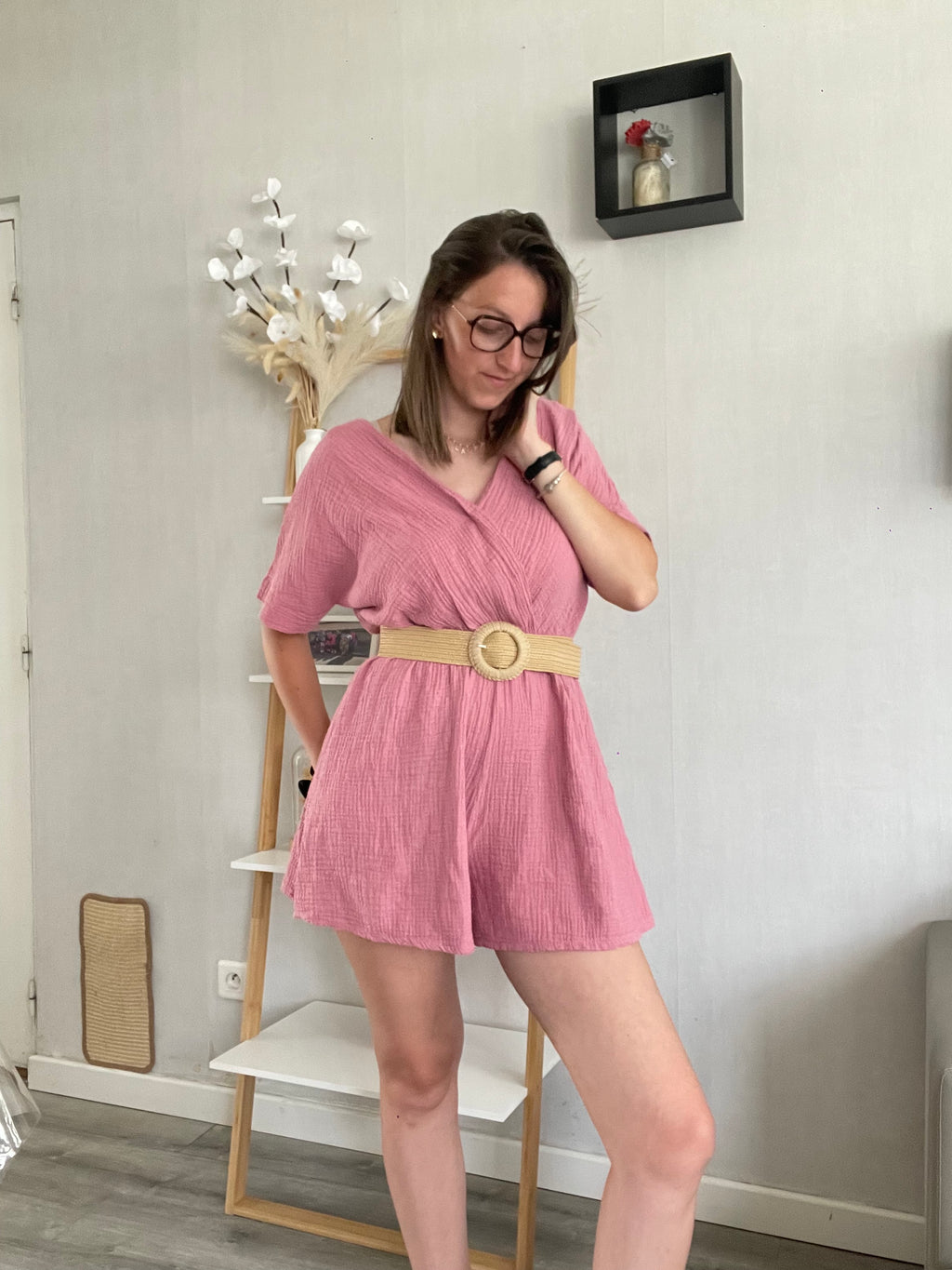 Combi short Clem rose
